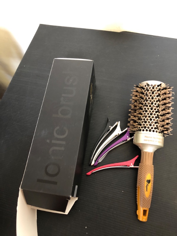 Photo 2 of  Professional Round Brush for Blow Drying with Natural Boar Bristle, Round Brush | Nano Technology Ceramic + Ionic for Hair Styling