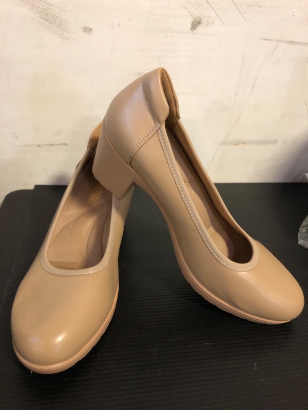 Photo 2 of Size 8.5--DREAM PAIRS Women's Chunky Closed Toe Low Block Heels Work Pumps Comfortable Round Toe Dress Wedding Shoes