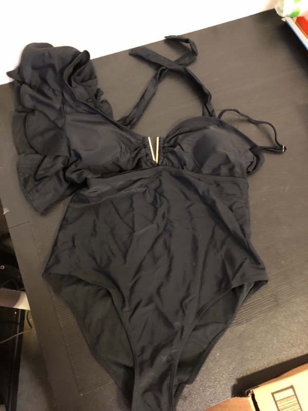 Photo 1 of Size L---One Piece Black Bodysuit Swim Wear
