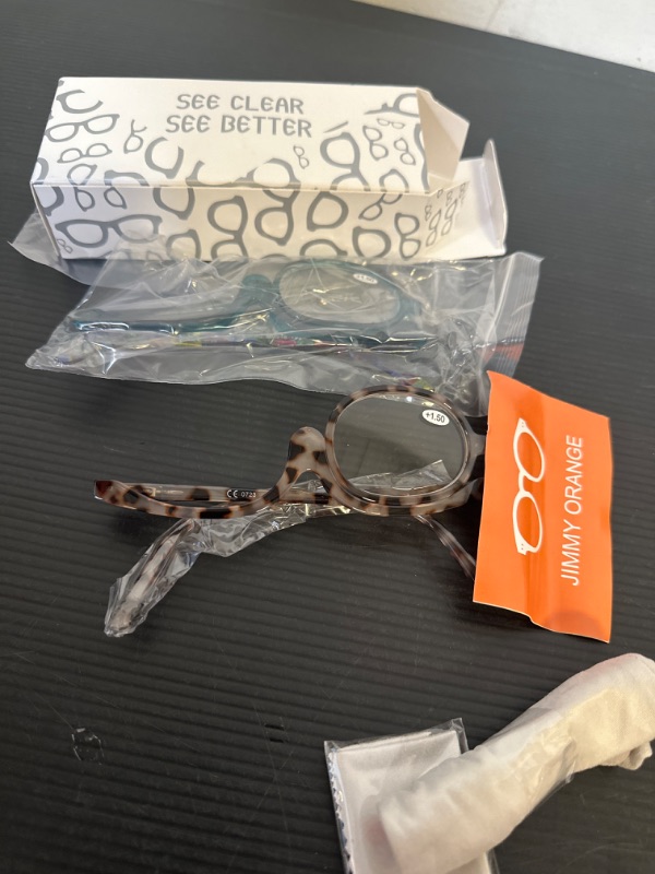 Photo 1 of Amorays 2 Packs Makeup Reading Glasses for Women with Spring Hinge Magnifying Cosmetic Make Up Readers Flip Eyeglasses