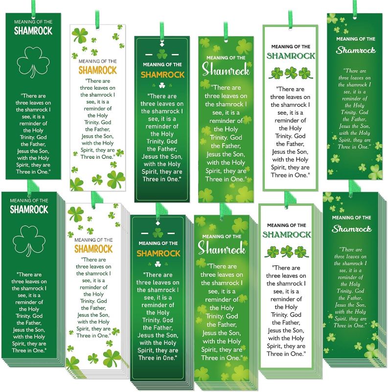 Photo 1 of 240 Pcs St. Patrick's Day Book Mark Bulk Religious Bookmarks Irish Christian Bookmarks with Inspirational Religious Scripture Bookmarks for St. Patrick's Day Sunday School Church Supplies
