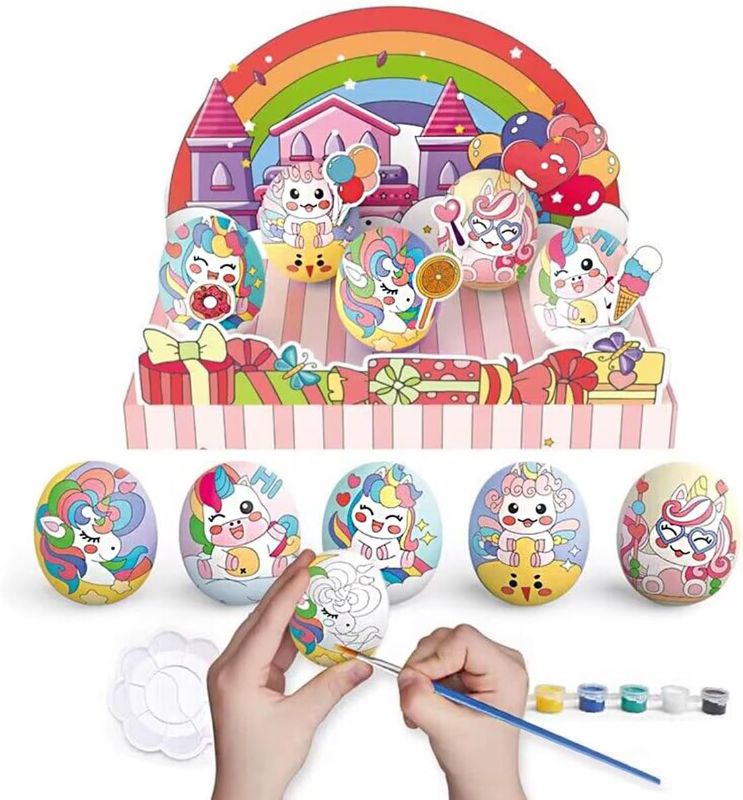 Photo 1 of Anditoy Paint Your Own Unicorn Easter Eggs Crafts Kit for Kids Boys Girls Easter Basket Stuffers Gifts Party Favors
