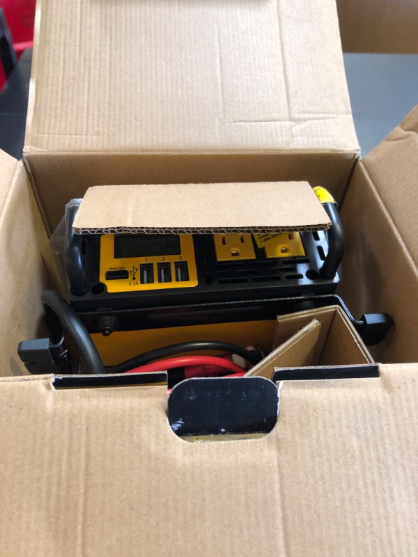 Photo 2 of DEWALT DXAEPI1000 Power Inverter 1000W Car Converter & DXAEPI140 Power Inverter 140W Car Converter: 12V DC to 120V AC Power Outlet with Dual 3.1A USB Ports Car Converter + Car Converter