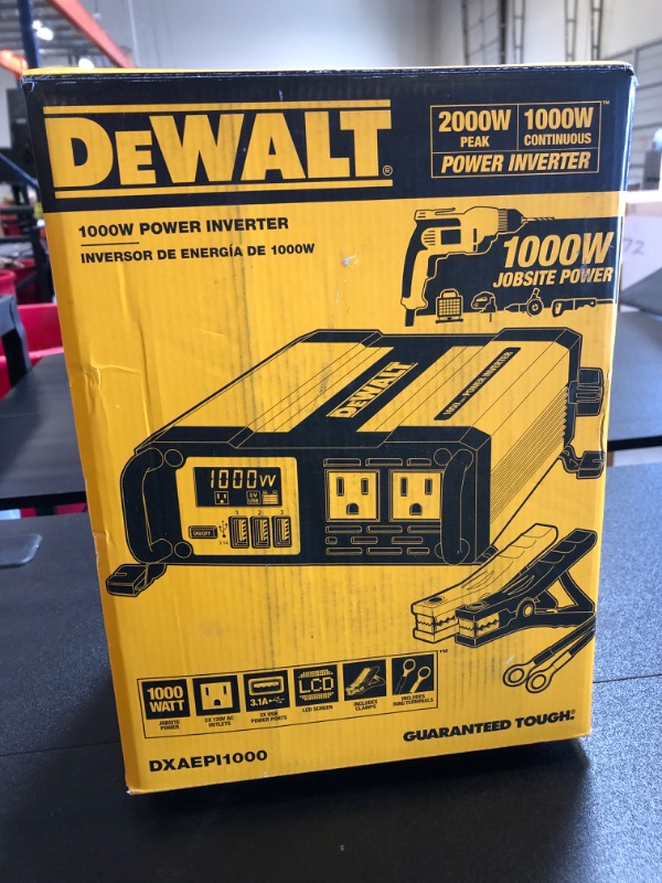 Photo 3 of DEWALT DXAEPI1000 Power Inverter 1000W Car Converter & DXAEPI140 Power Inverter 140W Car Converter: 12V DC to 120V AC Power Outlet with Dual 3.1A USB Ports Car Converter + Car Converter