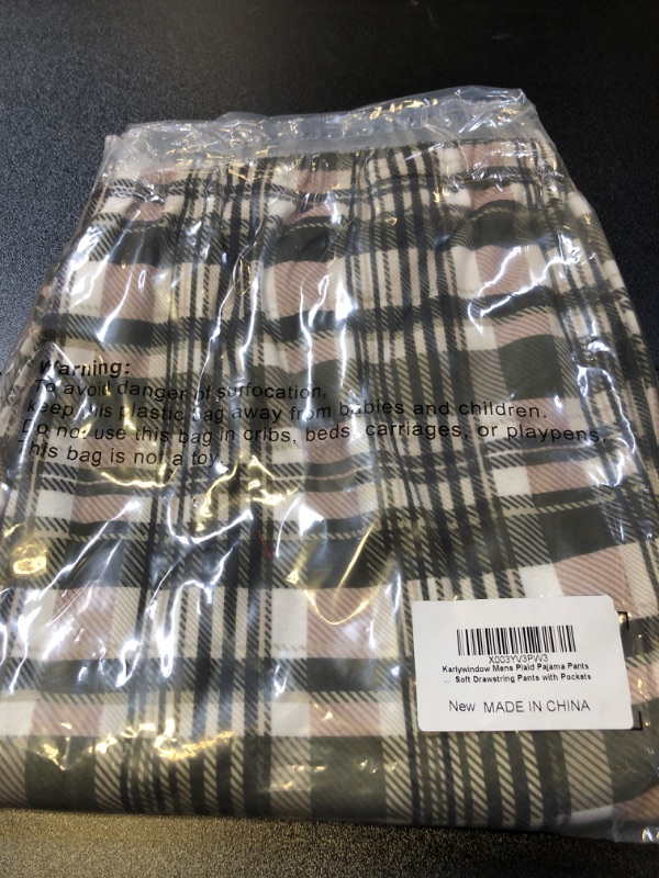 Photo 2 of large Karlywindow Mens Plaid Pajama Pants Soft Fleece Lounge Sleep Pants PJ Bottoms
