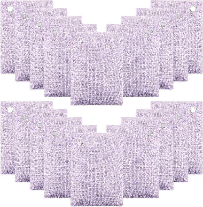 Photo 1 of 16 Pcs Bamboo Charcoal Bags Natural Bamboo Charcoal Air Purifying Bags 100g Activated Charcoal Bags Reusable Odor Absorber Car Air Freshener for Closet Shoe Room Basement (Purple)
