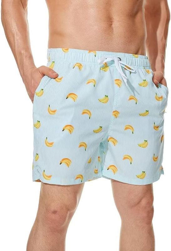 Photo 1 of 34 Men's Swim Trunks Quick Dry Beach Board Shorts with Zipper Pockets and Mesh Lining Bathing Suit Swimwear
