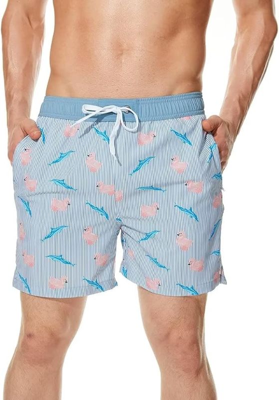 Photo 1 of 34 Men's Swim Trunks Quick Dry Beach Board Shorts with Zipper Pockets and Mesh Lining Bathing Suit Swimwear
