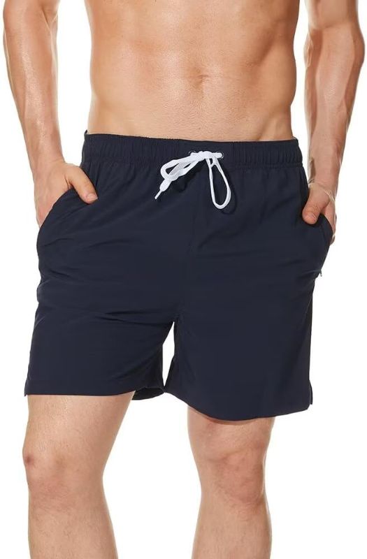 Photo 1 of 34 Men's Swim Trunks Quick Dry Beach Board Shorts with Zipper Pockets and Mesh Lining Bathing Suit Swimwear
