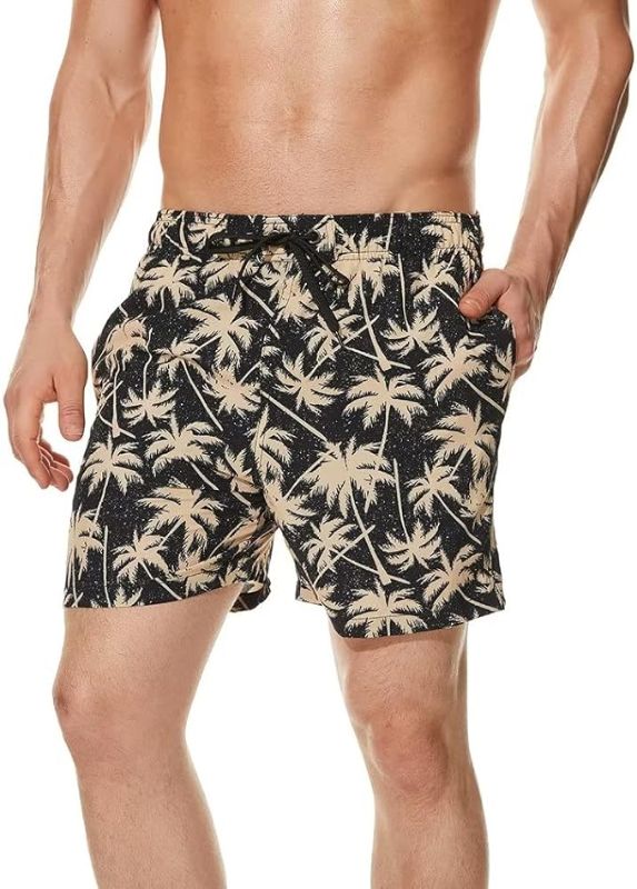 Photo 1 of 34 Men's Swim Trunks Quick Dry Beach Board Shorts with Zipper Pockets and Mesh Lining Bathing Suit Swimwear
