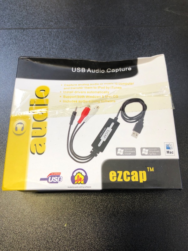 Photo 2 of USB Audio Capture Recorder Card Converts Turntable LP/Cassette Tape Audio to MP3/WAV Digital Music Converter Adapter, Support Windows XP/Vista/7/8/8.1/10 and MAC.
