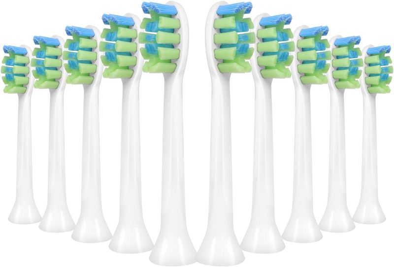 Photo 1 of 10 PCS Replacement Heads Compatible with 7am2m AM101/AM105 Electric Toothbrush, 10 Count (White)
