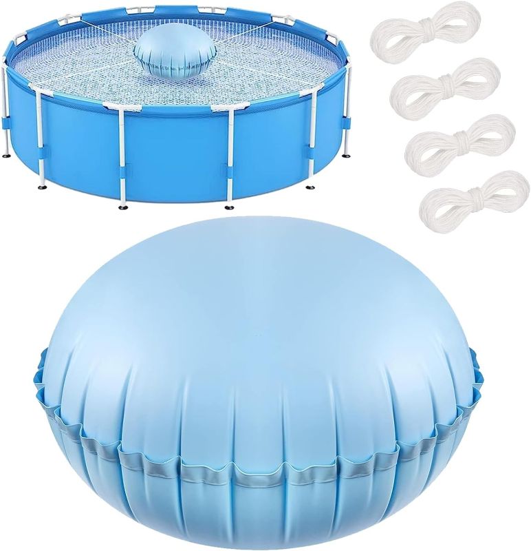 Photo 1 of 4 x 4 Ft Winter Pool Pillow with Rope, Ultra Thick & Super Durable Premium Pool Pillows for Above Ground Pool, Cold Resistant Ice Equalizer Inflated Closing Winter Kit for Supporting Pool Cover

