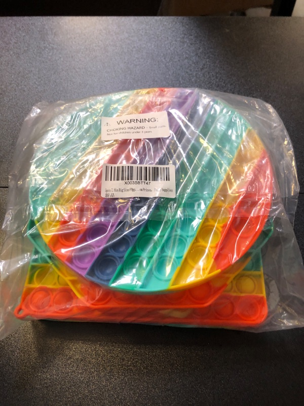 Photo 2 of 5pcs 7.8in Big Size Pop Math Toys, Rainbow Square Fidget Ttoy 100bubbles Stress Relieving Fidget Game for Teachers to Create Kinds of Math Manipulatives?Classroom Prizes?Party Supplies Mixed Color 7.8 Inch 5pcs