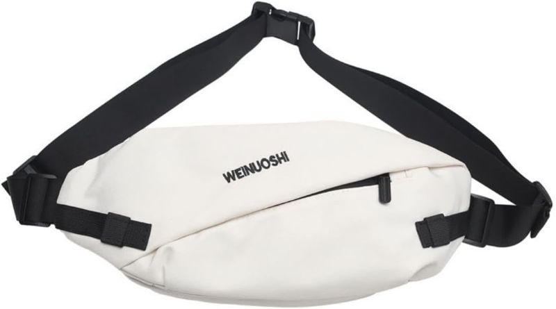 Photo 1 of Large Fanny Packs for Men Women,Belt Bag Black Waist Pack EDC (white)
