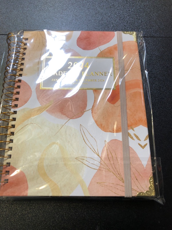 Photo 2 of 2024 Planner - Weekly Monthly Planner 2024,Jan.2024-Dec.2024,6.3x8.5 Academic Agenda Planner with Tabs,Spiral Bound,Elastic Closure.BOHO