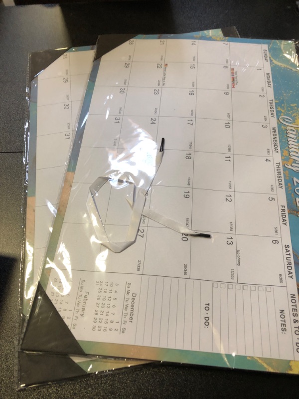 Photo 2 of 2pc  Desk Calendar 2024, Ageplace Wall Calendar Jan. 2024 - Jun. 2025 Large Planning Calendars 17" X 12 "Six Elements Blotter Paper With Holidays and Vacation Reminders, Good for Keeping Important Dates And Plans, Suitable for Home School Classroom Office