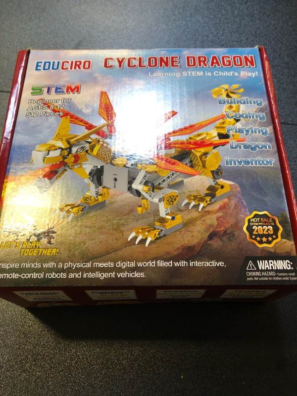 Photo 2 of EDUCIRO STEM Project Dragon Building Toys (512PCS), Educational Christmas Birthday Gift idea for Kids Boys Girls 8-12-14, Remote Control & APP Programmable Coding Dragon Building Kit Dragon Building Toys B840