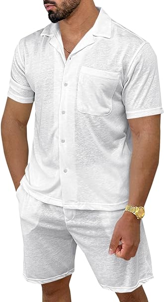 Photo 1 of Runcati Mens 2 Piece Outfits Short Sleeve Pajama Sets Casual Cuban Collar Shirts Lounge Summer Sets
  SIZING UNKNOWN 