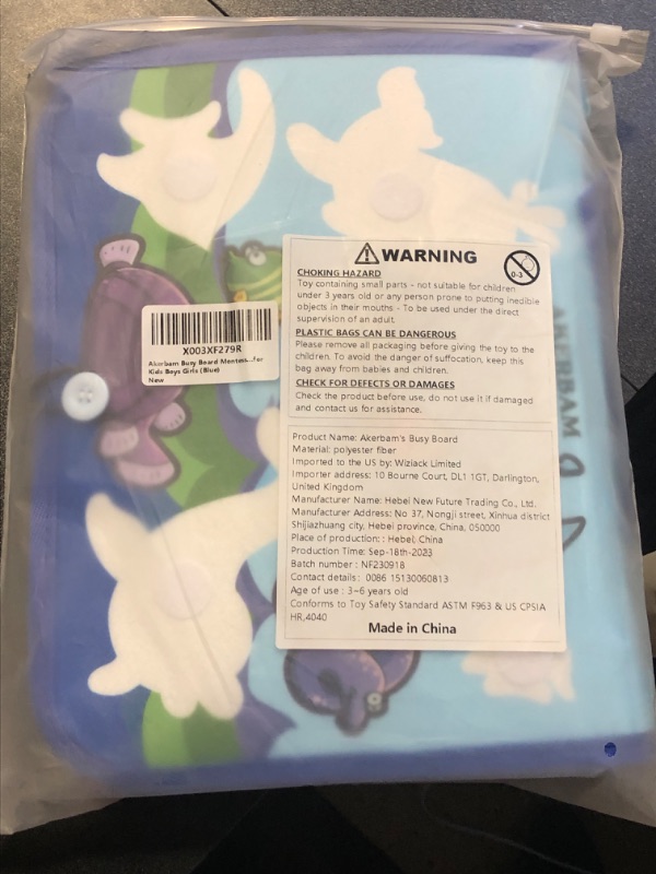Photo 1 of Busy Board for 1+ Year Old, No Pieces Falling Off, Superior Felt Adherence, Montessori Busy Board for Toddlers 3-5, Autism Sensory Toys for 1 2 3 4 5 6 Year Old, Travel Quiet Book Matching Game Boy Blue