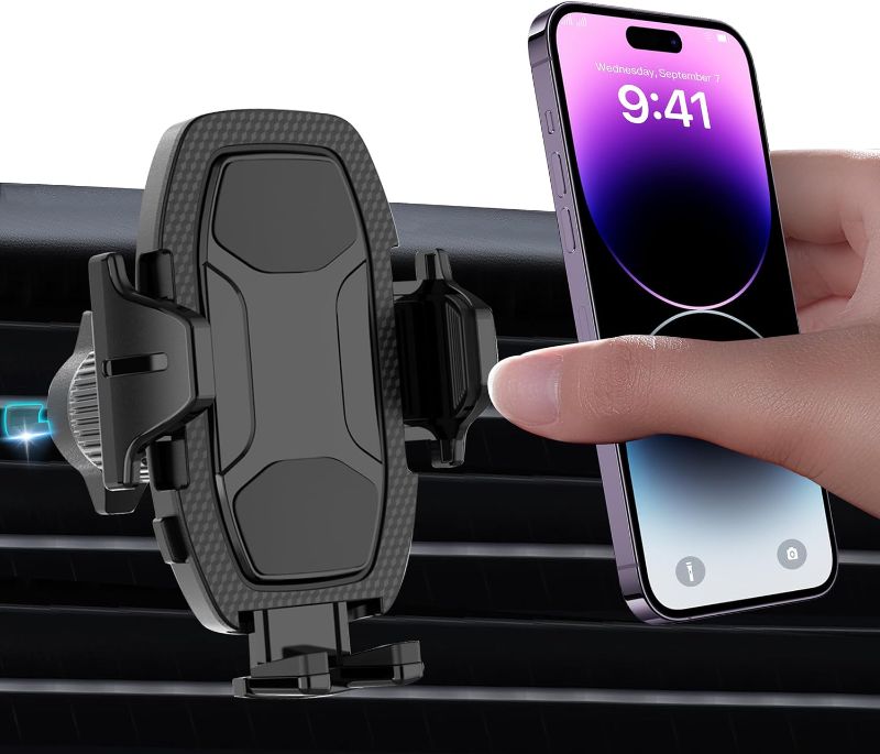 Photo 1 of UIIZBRW Phone Holders for Your Car Wider Clamp & Metal Hook,[Thick Cases Friendly],Phone Mount for Car Air Vent,Cell Phone car Mount for All Smartphone and iPhone Series Automobile Cradles Universal
 