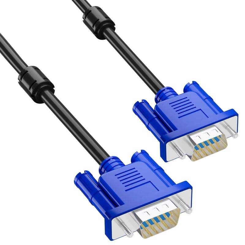 Photo 1 of HYANGQU 6ft VGA Cable, VGA to VGA Monitor Cable, Male-to-Male Vga Cord for Video Transmission Cable, PC or Laptop to Monitor/Projector with VGA Plug Port - Ideal for Office or Home Use
 