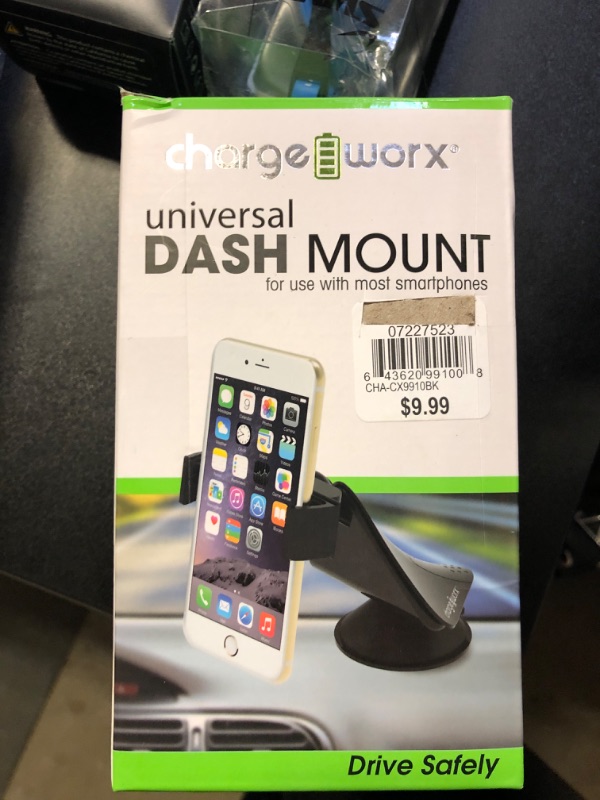 Photo 2 of CHARGEWORX Universal Dash & Windshield Mount | Grip Clip Car Phone Holder w. Quick Lock Release Lever | 360-Degree Rotation | Stabilizes Devices While Driving | Dual Mounting Options | Strong Suction