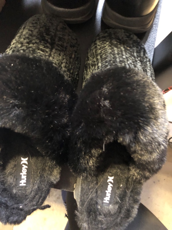 Photo 1 of BLACK SLIPPERS S /M FLUFFY KNIT 