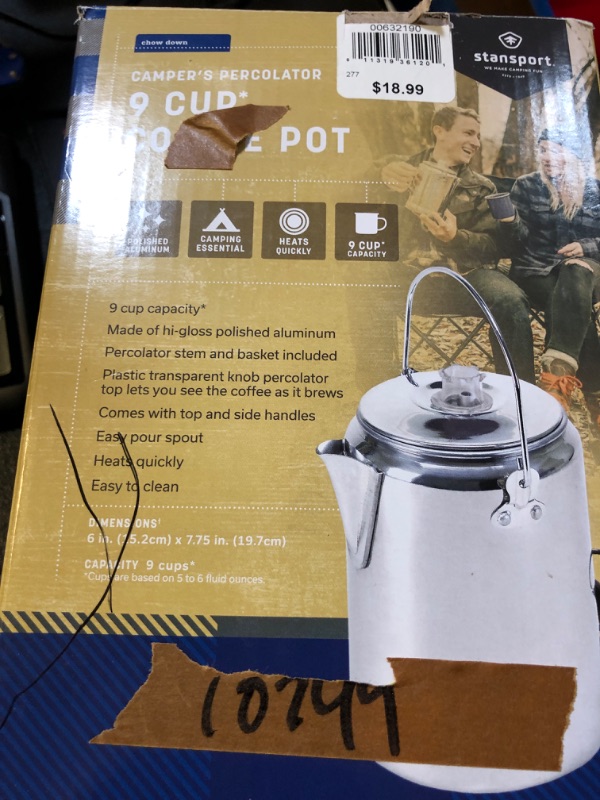 Photo 2 of Stansport Aluminum Percolator Coffee Pot- 9 Cup