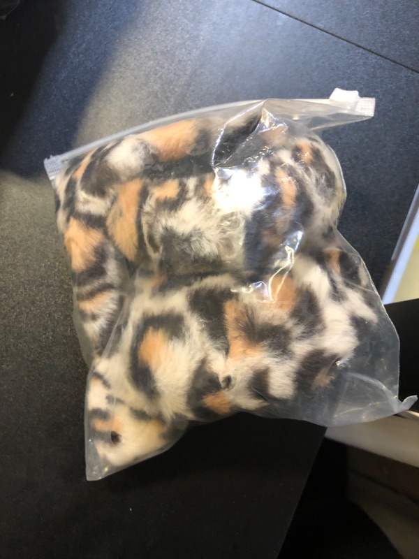 Photo 2 of Caviotess Women's Leopard Faux Fur Ear Muffs Fluffy Winter Warm Ear Warmer with Cute Cat Ears Light Brown