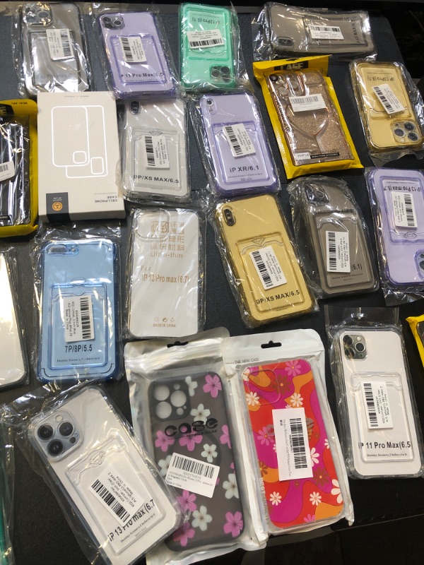 Photo 4 of phone case bag lot over 20+ cases styles colors and sizing does vary no returns or exchanges sold as is purple blue pink yellow glitter chrome etc: 