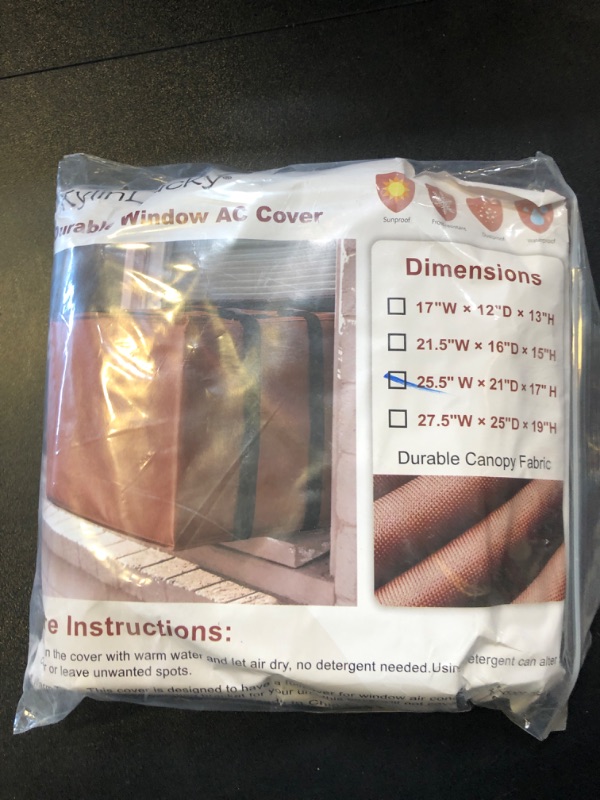Photo 1 of brown KylinLucky Window Air Conditioner Cover Outdoor - Outside Window AC Unit Cover (25.5W x 21D x 17H inches )
