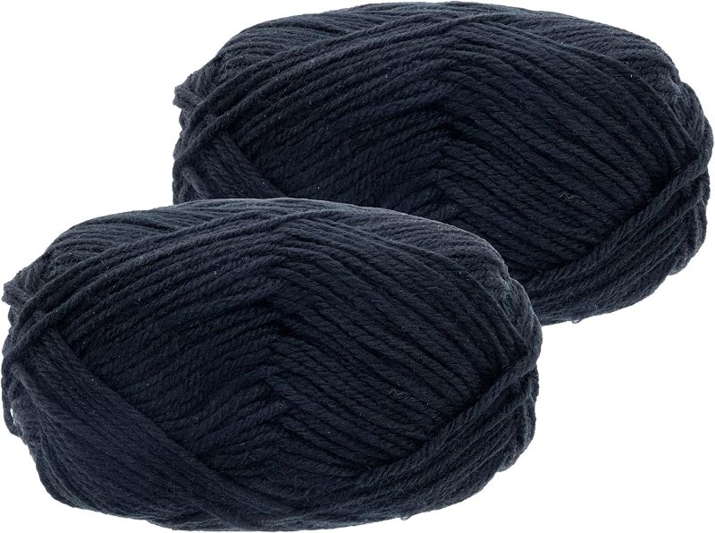 Photo 1 of  Yarn, Snag Free, 4 Ply for Knitting, Crochet and DIY Projects (2 Pack) (Black) 