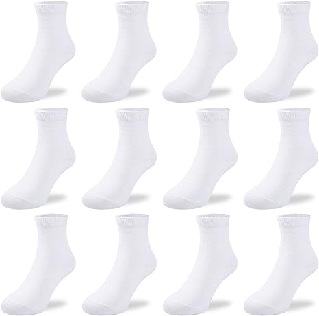 Photo 1 of white 12 pairs  girls crew neck socks 
