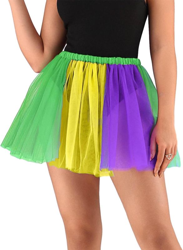 Photo 1 of Kakaco Mardi Gras Tutu Skirt Carnival Tulle Tutu Festival Tutu Costume for Women and Girls
