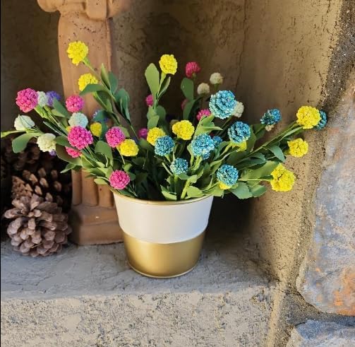 Photo 1 of 10 Pcs Artificial Flowers Outdoor, Faux Artificial Plants Shrubs Flower Bulk for Hanging Planter Porch Window Home Garden Porch Decor(10,Multiple Color)
