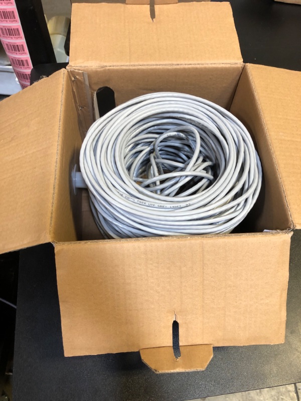 Photo 2 of VIVO Grey 250 ft Bulk Cat6 (CCA) Ethernet Cable/Wire UTP Pull Box 250ft Cat-6 23 AWG (CABLE-V015)