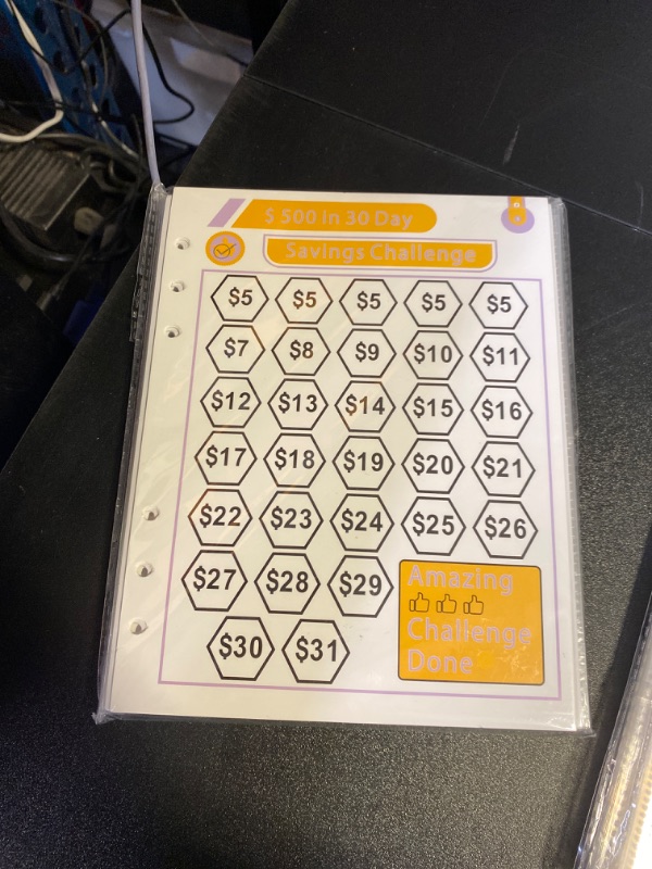 Photo 2 of 58 Sheets100 Envelopes Money Saving Challenge A5 Binder Inserts 6 Ring A5 Binder Sleeves Include 4 Pocket Card Binder Sleeves, Savings Challenge Tracker to Save $5,050, 10,000, 500