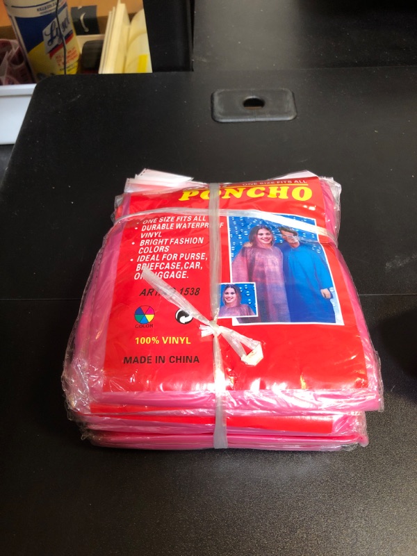 Photo 1 of ADULT PONCHOS 10PCS
ONE SIZE (PINK)