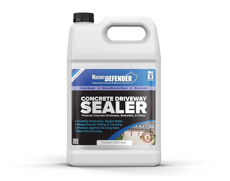 Photo 1 of 1 Gallon Penetrating Concrete Sealer for Driveways, Patios, Sidewalks - Clear Water-Based Silane Siloxane Sealer Waterproofer with De-Icing Salt Protection

