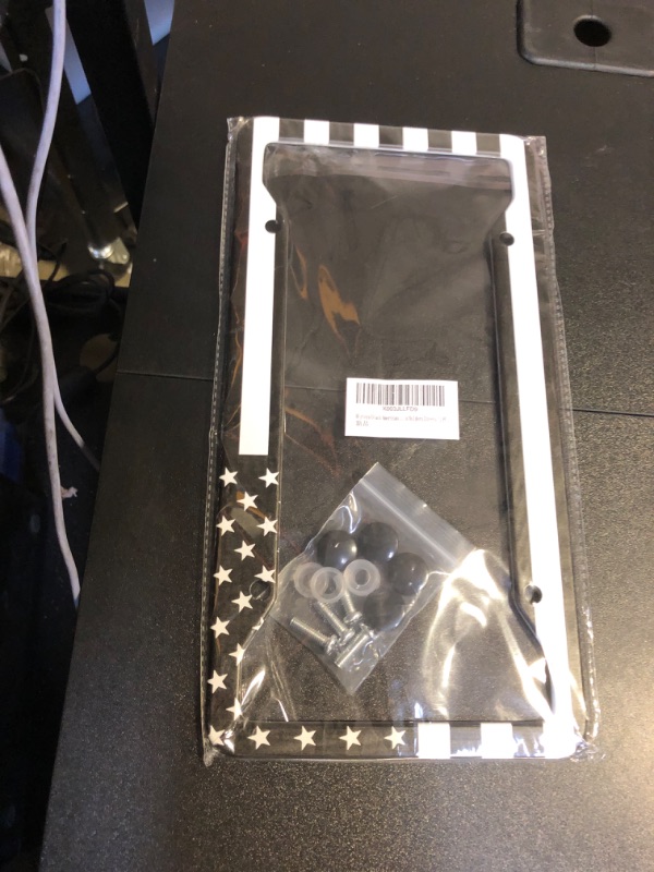 Photo 1 of Miytsya Black American Flag License Plate Frame, Patriotic Licenses Plate Aluminum Metal Personalized License Plates, Flag License Plate Frame US Car Tag Frames Holders Covers (1 PC) 1 PC American Flag Black