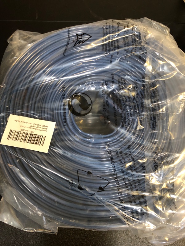 Photo 2 of 1-1/2" x 100 FT Pool Backwash Hose Blue Heavy-Duty Discharge Hose Reinforced PVC Lay Flat Flexible Pump Hose for Swimming Pool With 1 Clamp,Weather and Burst Resistant 1-1/2"x100FT