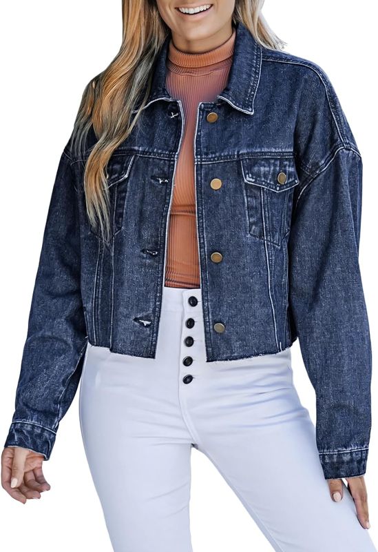 Photo 1 of Dokotoo Women's Jean Jackets Distresse Oversized Stretch Button Up Cropped Denim Jacket Trucker Coats
SIZE 2XL