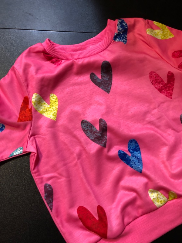 Photo 2 of Heart All Over Sweatshirt Queen Of Sparkles
 4y little girls 