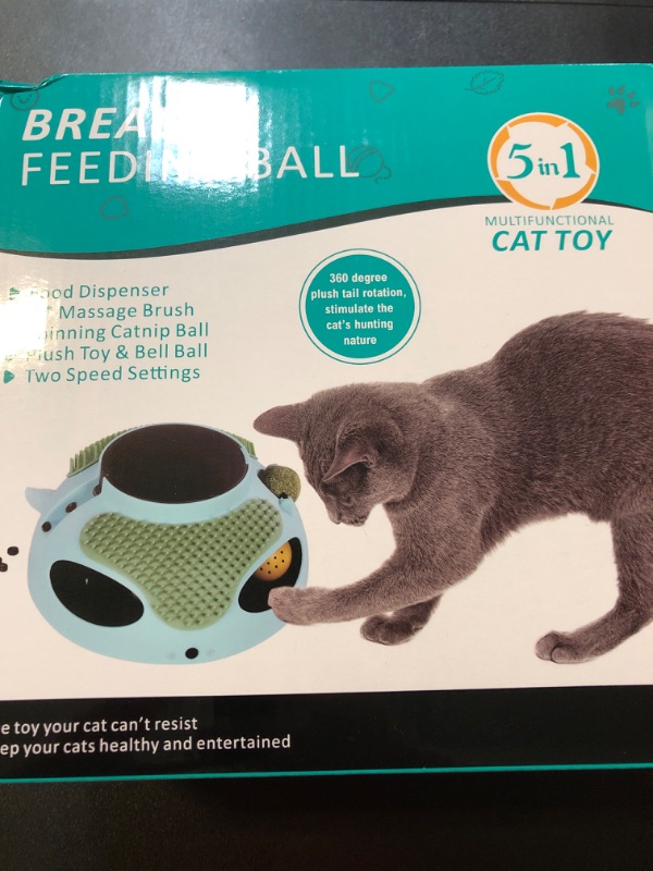 Photo 2 of 5 in 1 Interactive Cat Toys for Indoor Cats, Whack a Mole Electronic Cat Teaser Toy with Ambush Feather, Catnip Ball, Massage Mat, Cat Toy Ball, Reward Feeding, Gift for Small Cats, Kitten