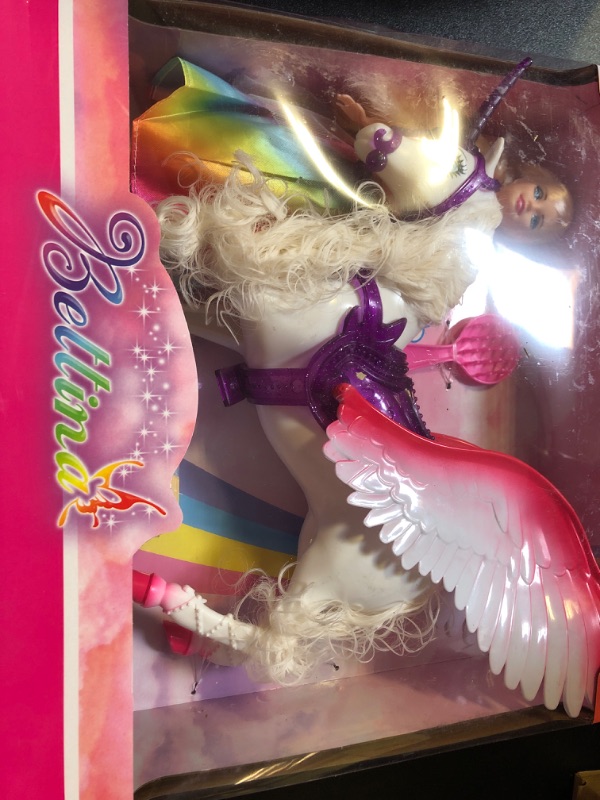 Photo 2 of BETTINA Color Change Unicorn, 11.5 Inch Princess Doll with Rainbow Dress, Pegasus' Mane Changes Color Under The Sunlight, Winged Horse Toys, Unicorn Toys Gifts for Girls