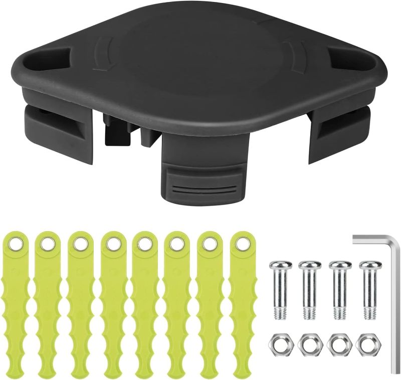 Photo 1 of 3 Set ACFHRL2 Polycarbonate Blades Trimmer Head Compatible with Ryobi 18V 24V 40V RY40210 RY40210A String Trimmers, Trimmer Head Kit with 18 Replacement Blades