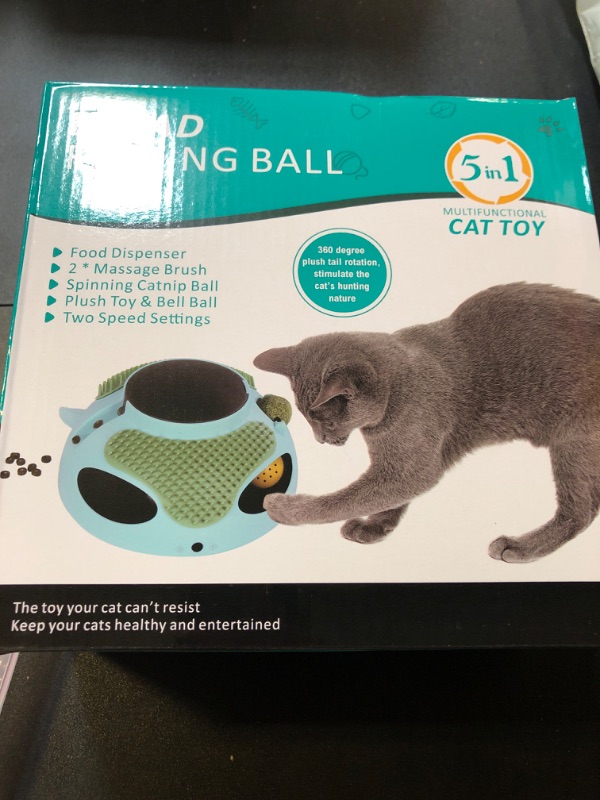 Photo 2 of 5 in 1 Interactive Cat Toys for Indoor Cats, Whack a Mole Electronic Cat Teaser Toy with Ambush Feather, Catnip Ball, Massage Mat, Cat Toy Ball, Reward Feeding, Gift for Small Cats, Kitten