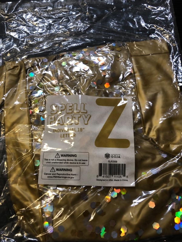 Photo 1 of 18in Gold glitter letter balloon Z