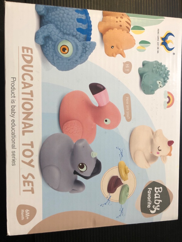 Photo 1 of Baby Bath Toys for Toddlers/ Infants 6 - 12- 18 Months, 9 Pack Squirt Silicone Ocean Animals Bathtub Float Toy Water to Promote Baby's Sensory Exploration Learning Skills Bathroom